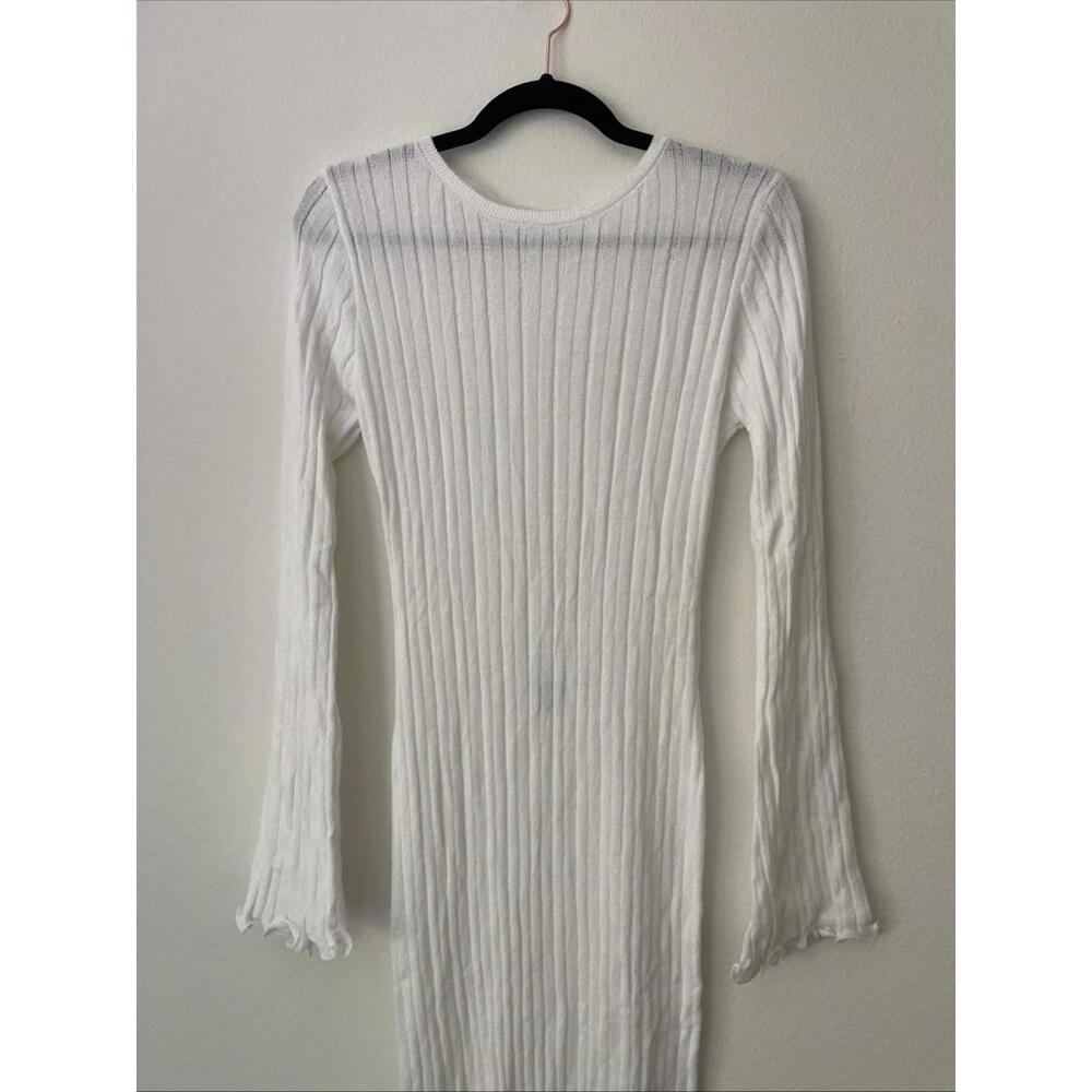 NWT SNDYS Baha Long Sleeve White Maxi Knit Dress Size M  Cover-up Revolve - Picture 9 of 10